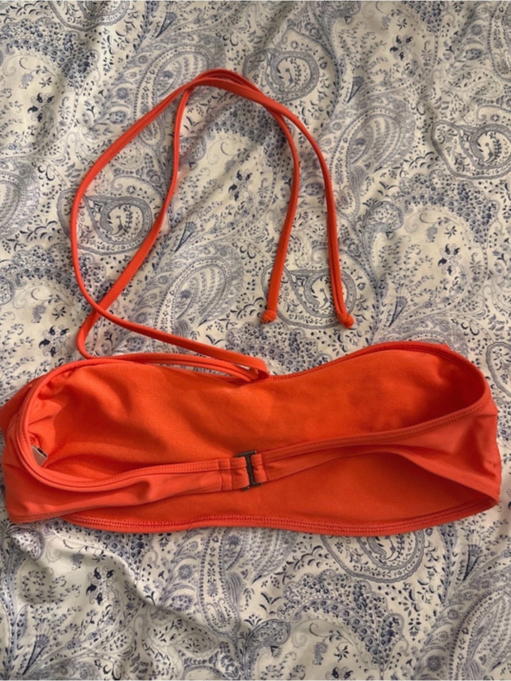 'Orange Ruffle Bandeau Swim Top - Picture 2 of 2